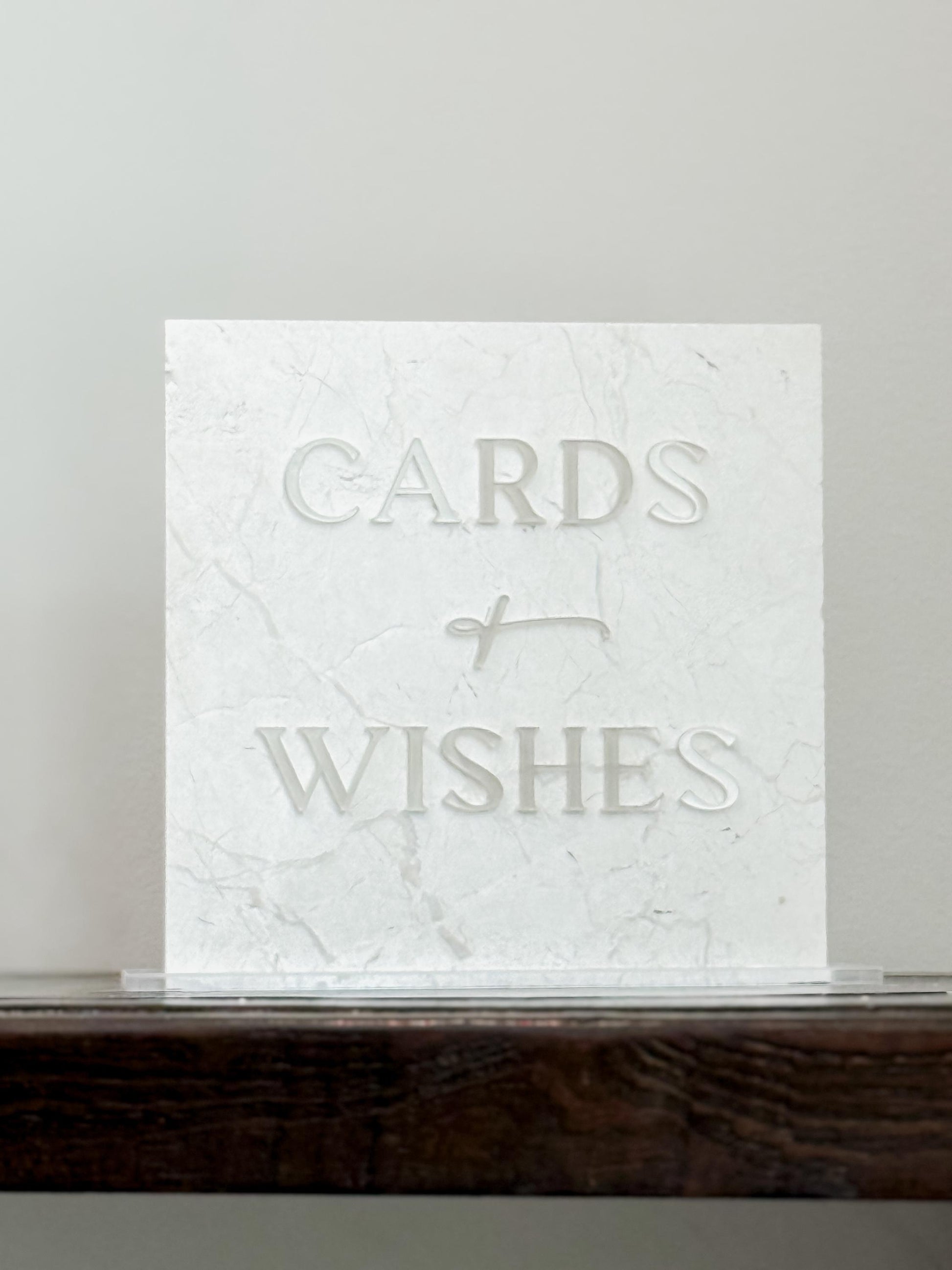 Marble 3D Cards and Wishes Table Sign | Wedding Sign | Modern Wedding Decor | Favor Sign | Party Tabletop Signs | Gold Mirror