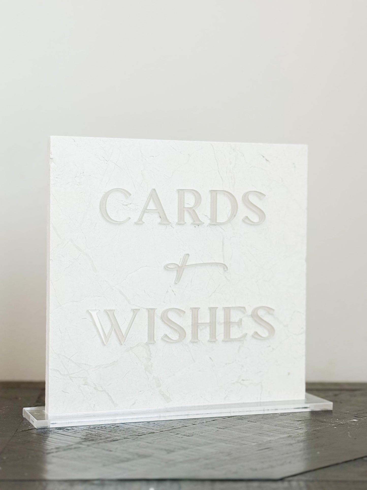 Marble 3D Cards and Wishes Table Sign | Wedding Sign | Modern Wedding Decor | Favor Sign | Party Tabletop Signs | Gold Mirror