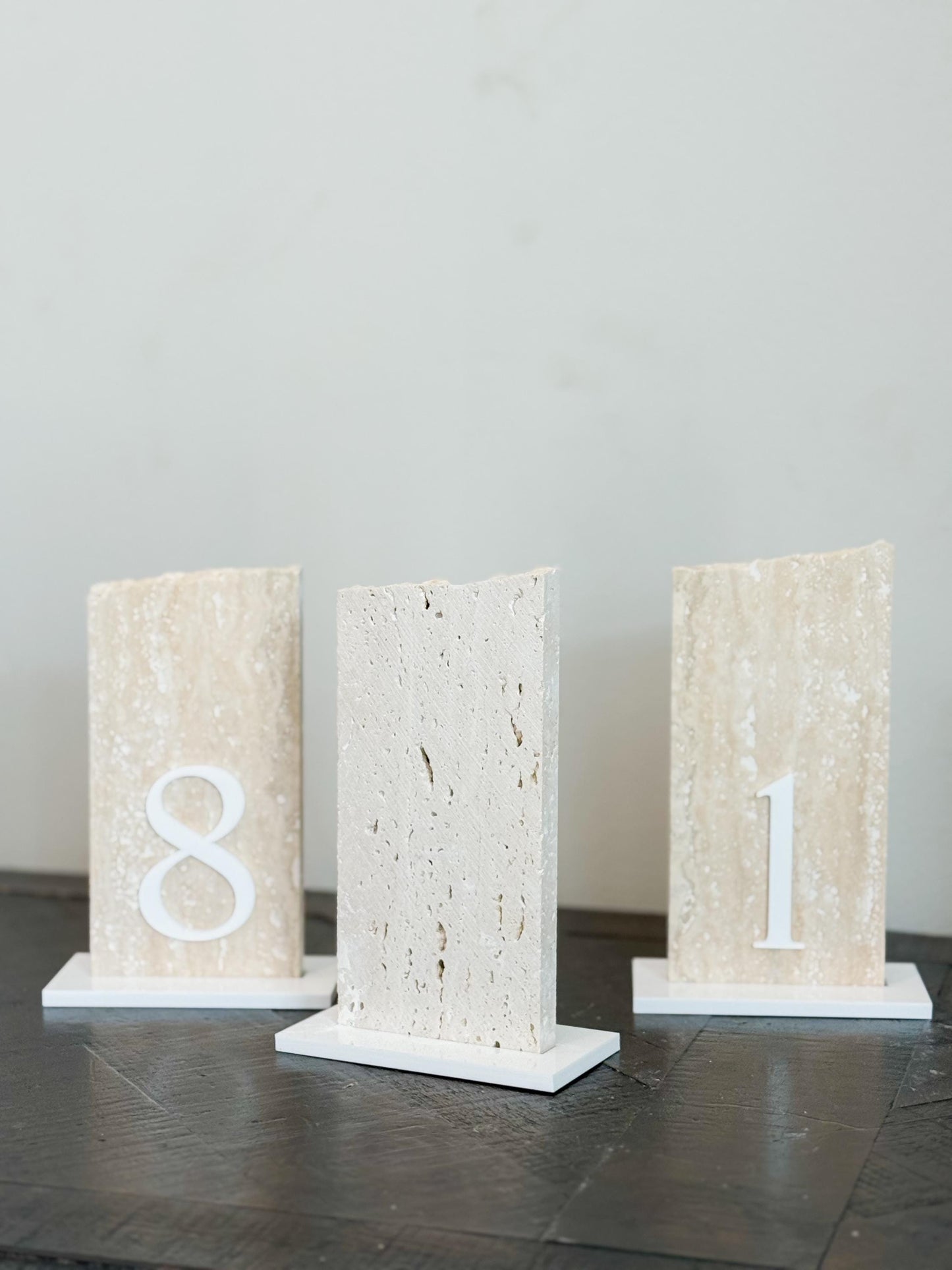 3D Travertine Stone Table Numbers | Wedding Unique Signage | Custom Layered Decor | Table Numbers | Tablescape Decor | Natural Marble