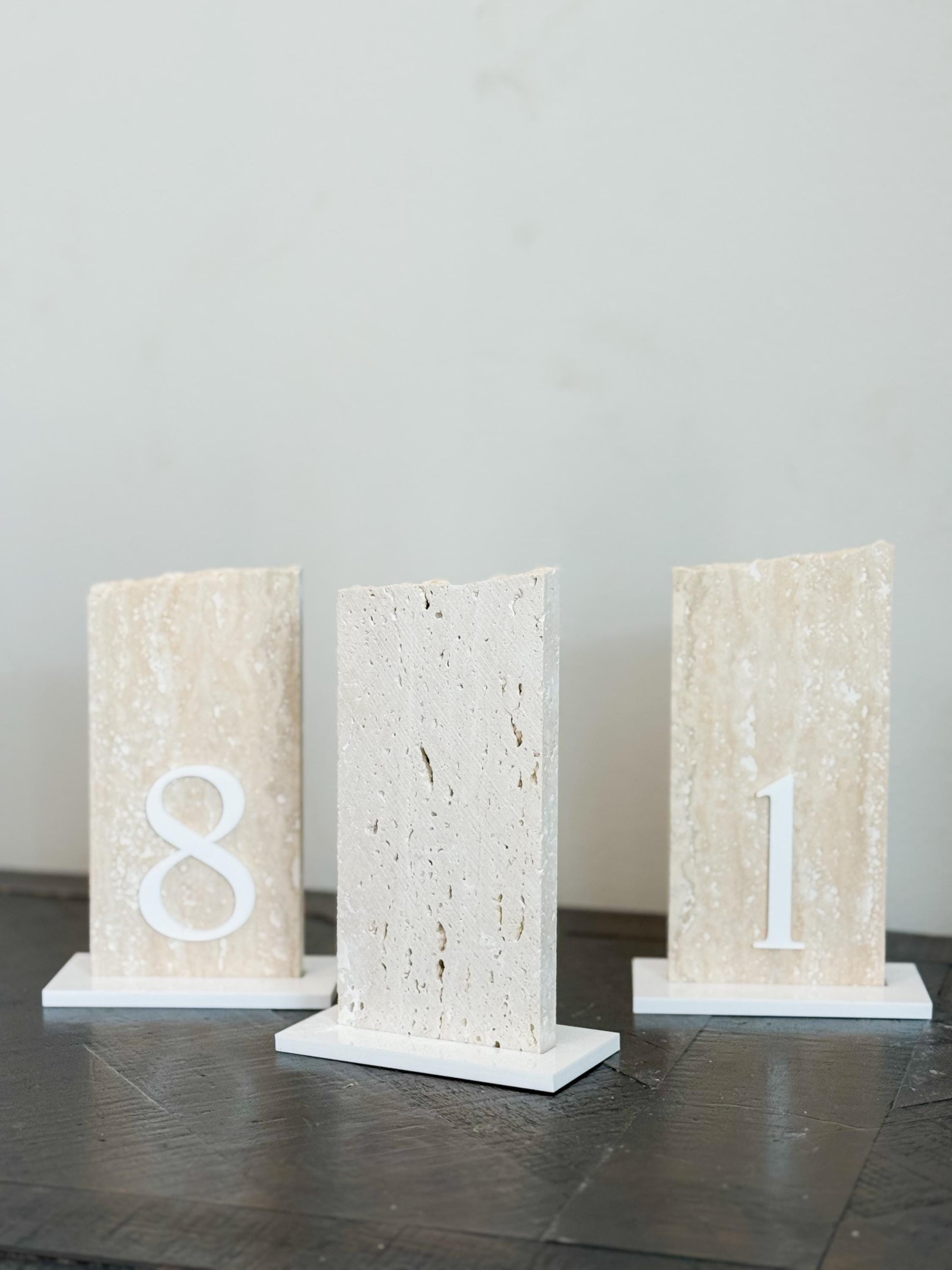 3D Travertine Stone Table Numbers | Wedding Unique Signage | Custom Layered Decor | Table Numbers | Tablescape Decor | Natural Marble