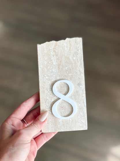 3D Travertine Stone Table Numbers