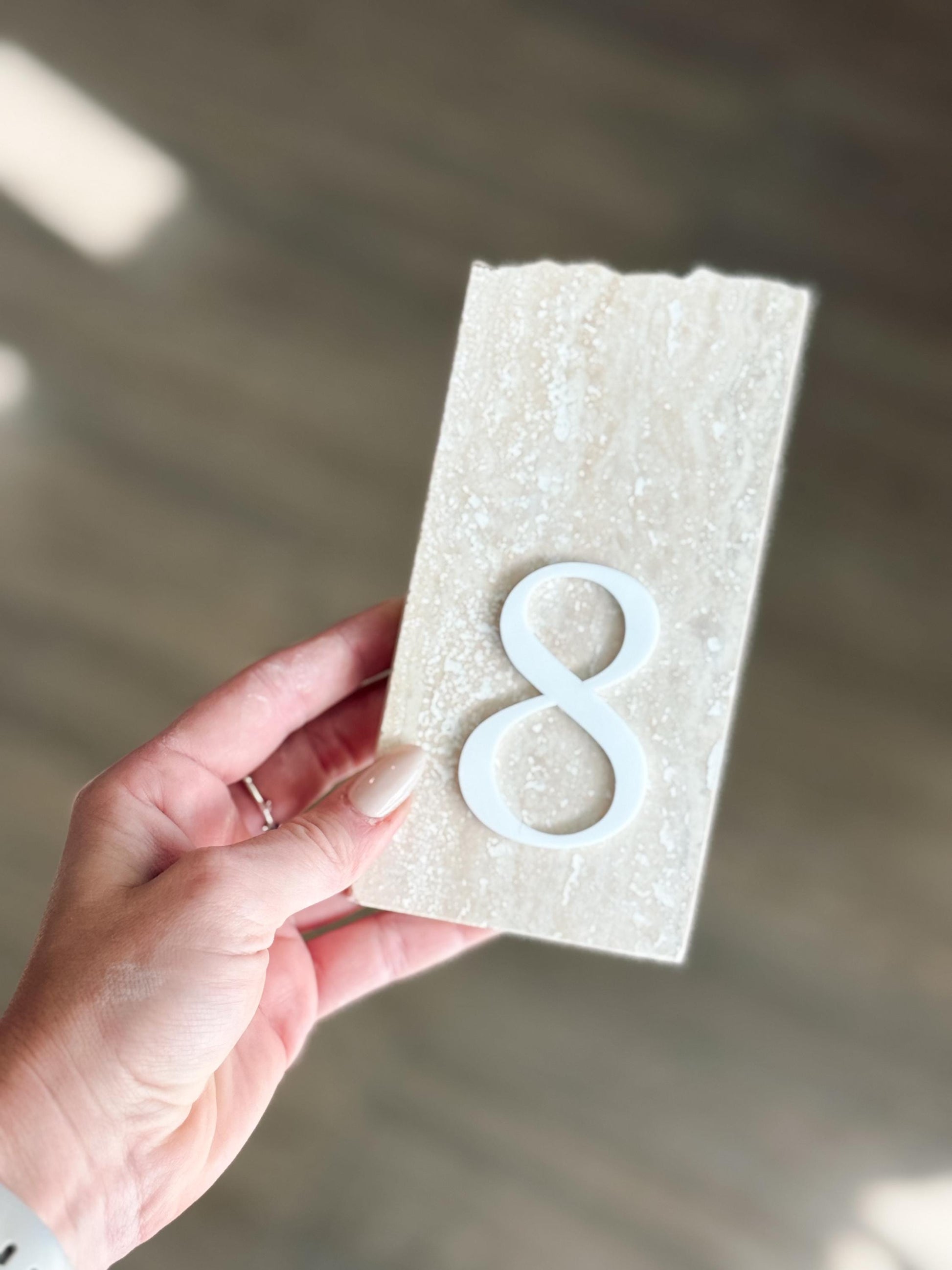 3D Travertine Stone Table Numbers | Wedding Unique Signage | Custom Layered Decor | Table Numbers | Tablescape Decor | Natural Marble