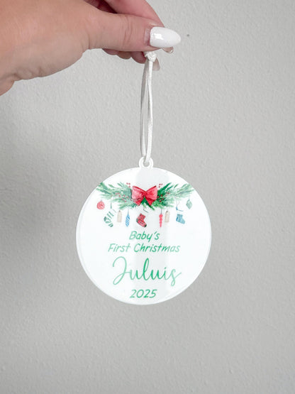 Baby's First Christmas Ornament Gift | Baby’s 1st Ornament | Customizable Acrylic Keepsake