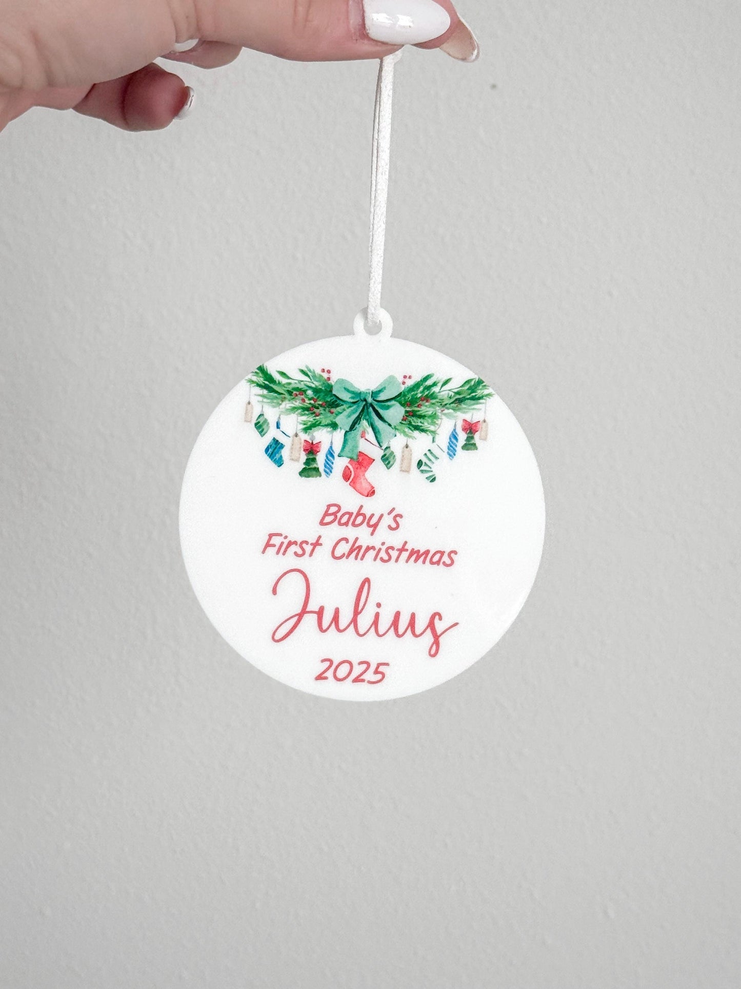 Baby's First Christmas Ornament Gift | Baby’s 1st Ornament | Customizable Acrylic Keepsake