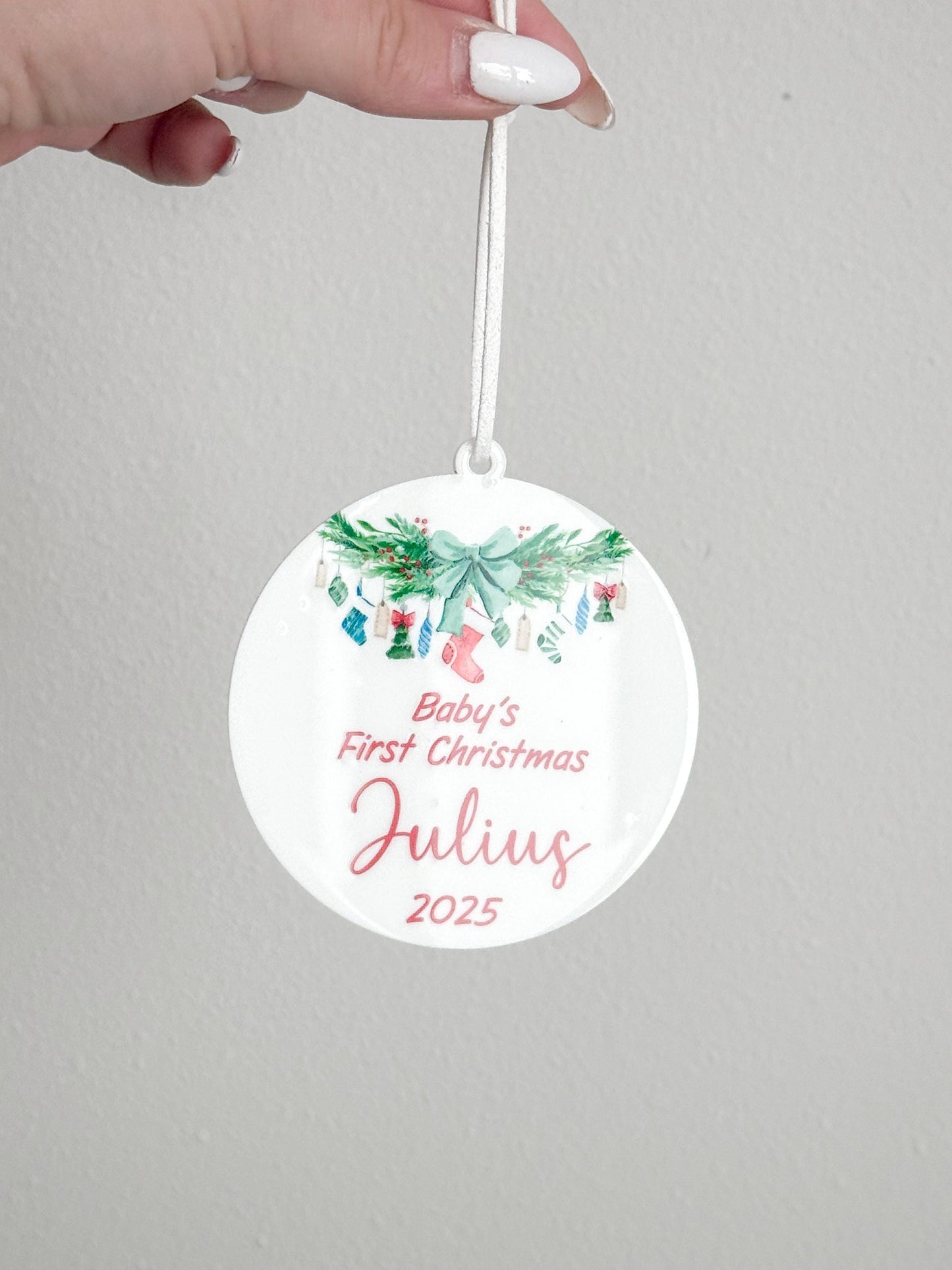 Baby's First Christmas Ornament Gift | Baby’s 1st Ornament | Customizable Acrylic Keepsake