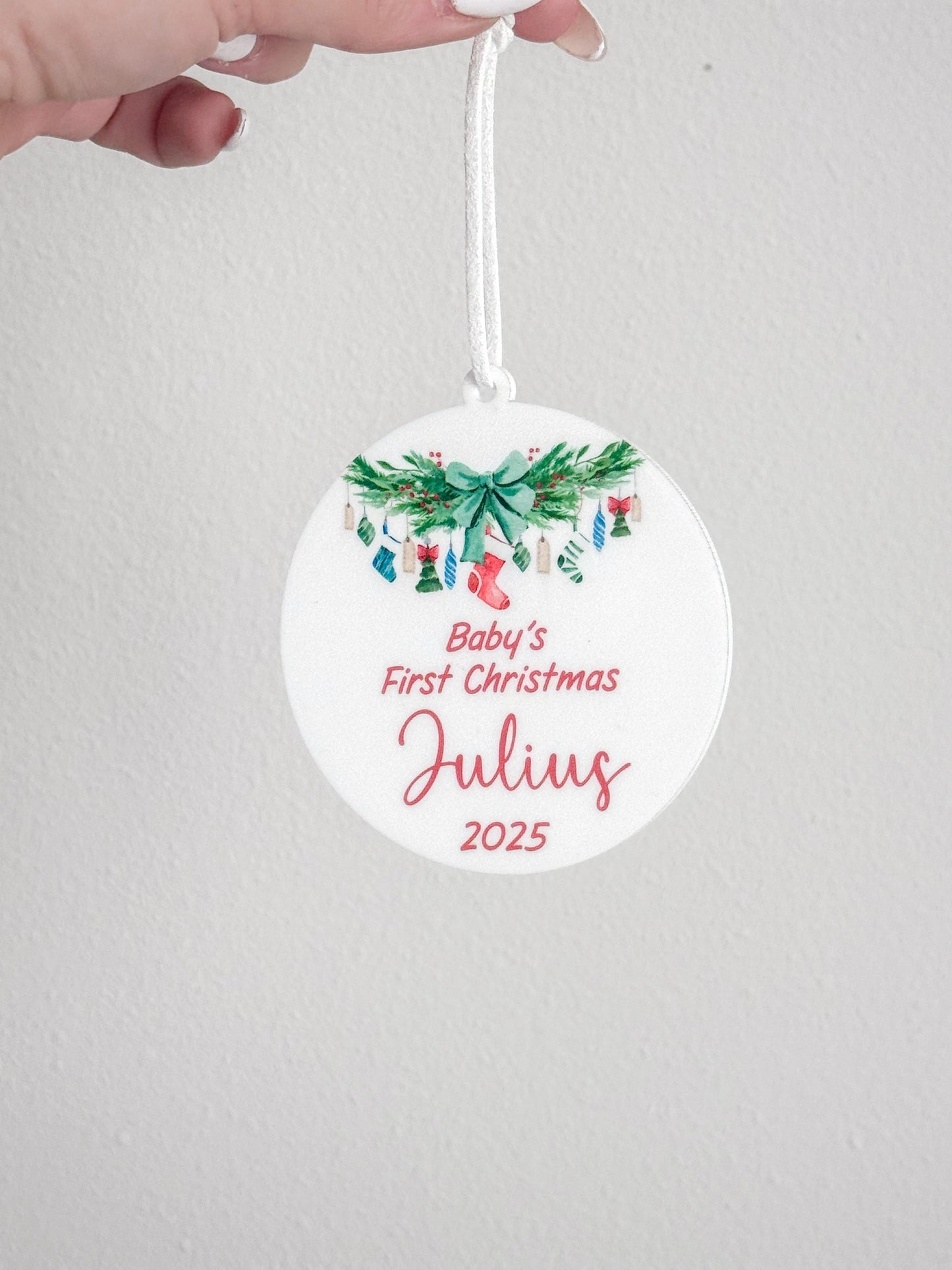 Baby's First Christmas Ornament Gift | Baby’s 1st Ornament | Customizable Acrylic Keepsake