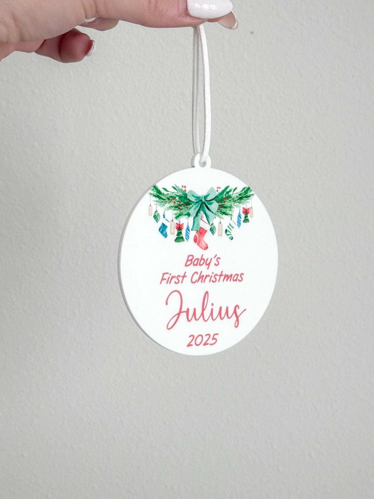 Baby's First Christmas Ornament Gift | Baby’s 1st Ornament | Customizable Acrylic Keepsake