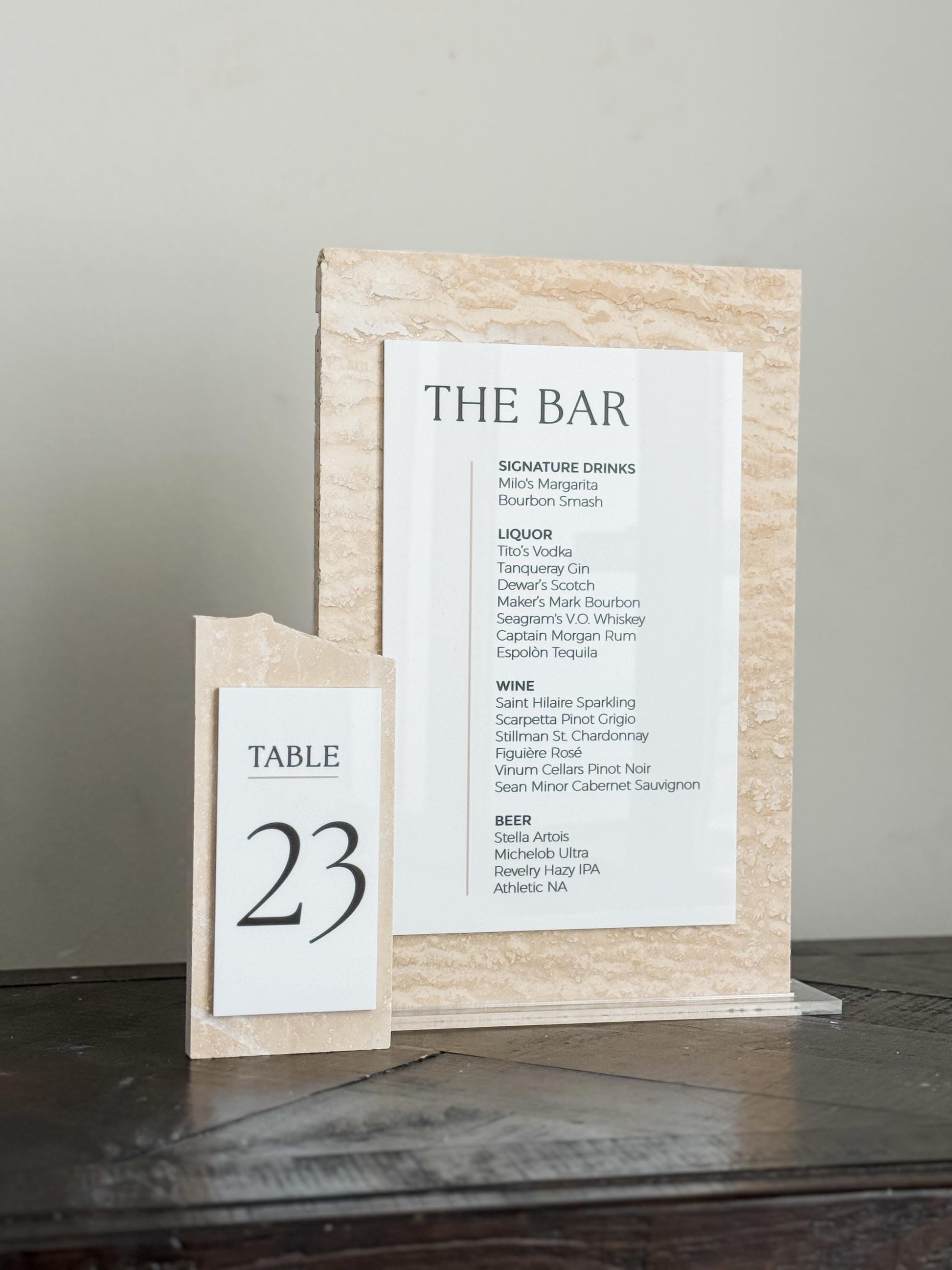 Luxury Travertine Table Numbers | Stone Wedding Table Sign | Modern Reception Decor | Neutral Minimalist Table Number Blocks
