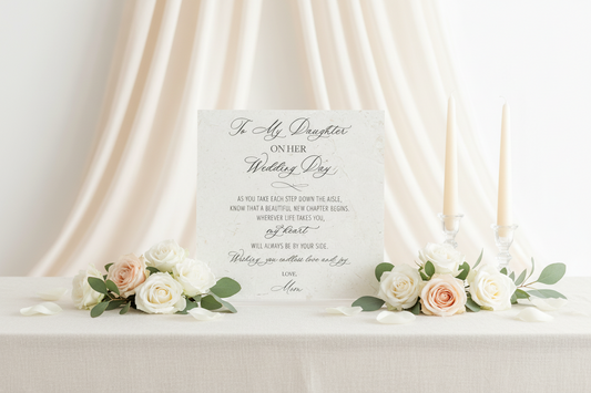 To My Daughter on Her Wedding Day Marble Sign