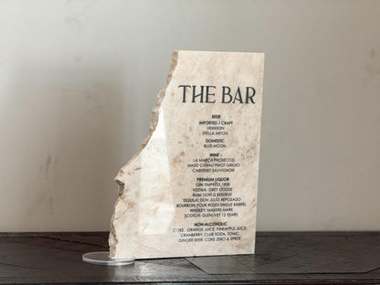 Luxury Marble Stone Bar Sign