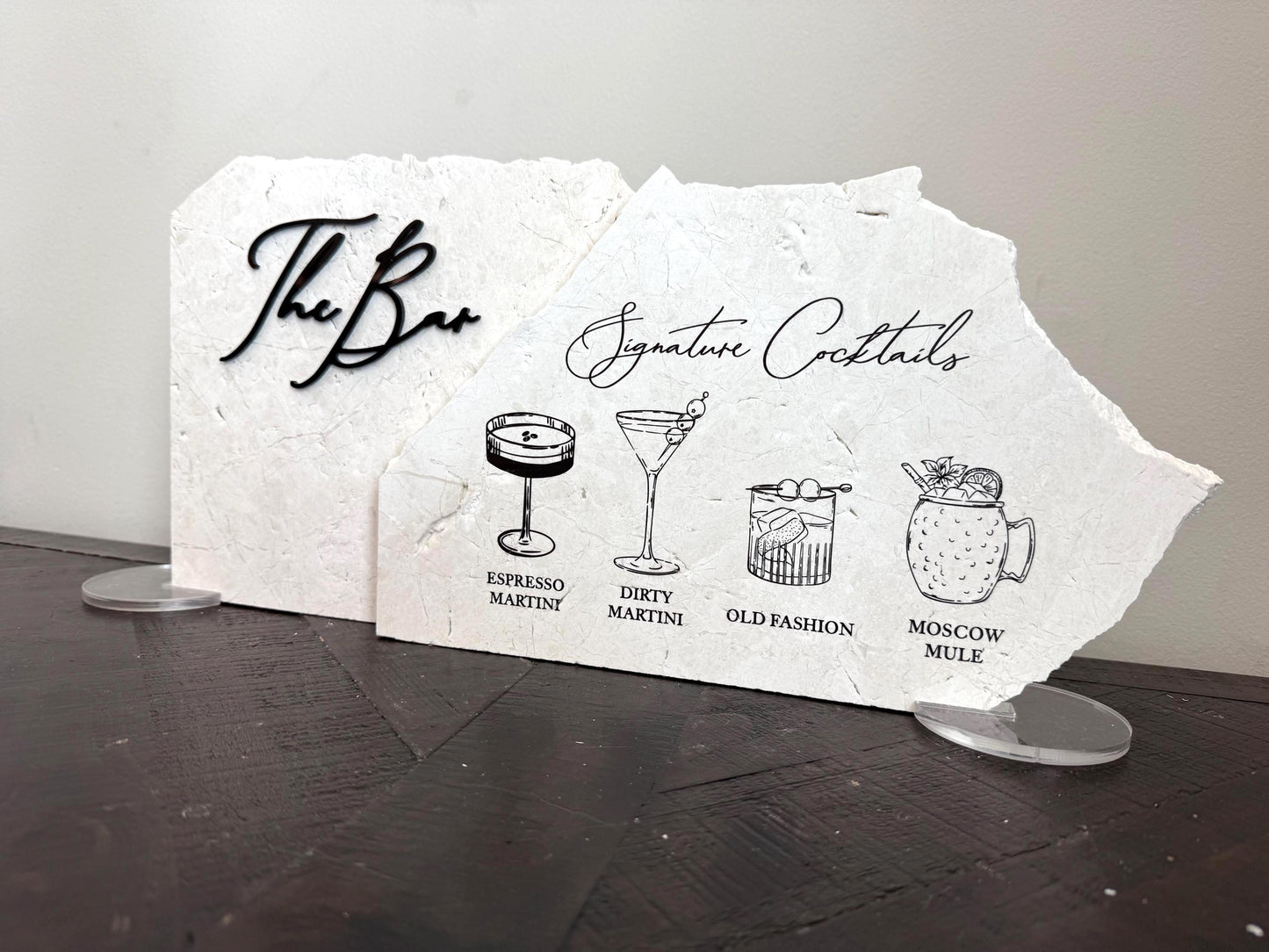 3D Marble Stone Bar Sign