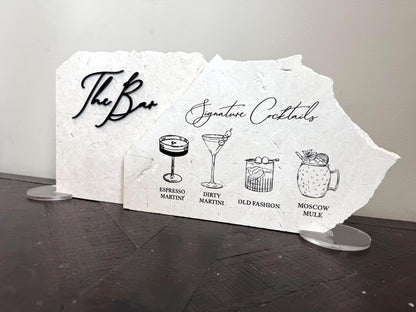 3D Marble Stone Bar Sign