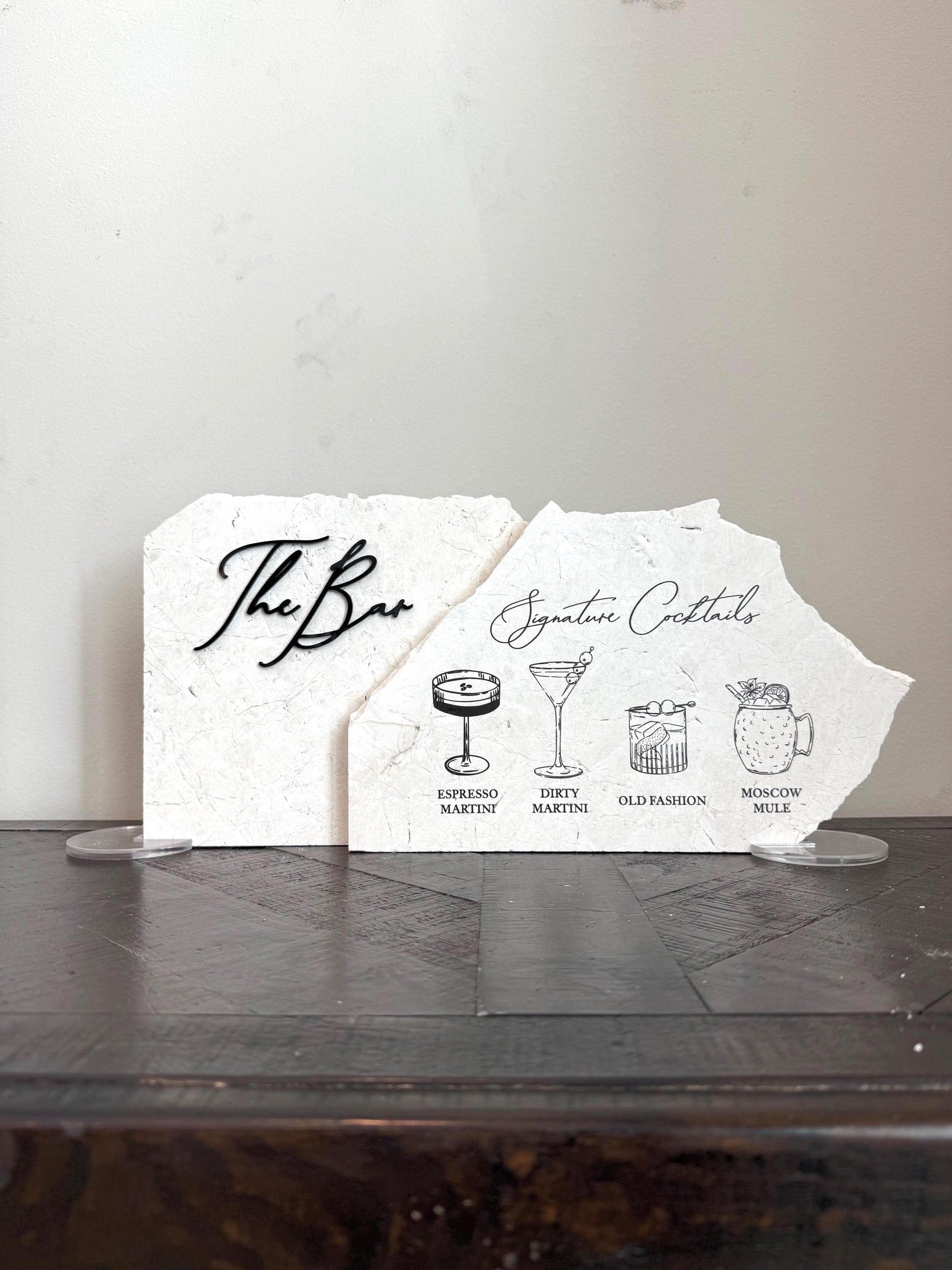 3D Marble Stone Bar Sign