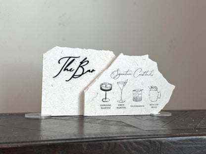 3D Marble Stone Bar Sign