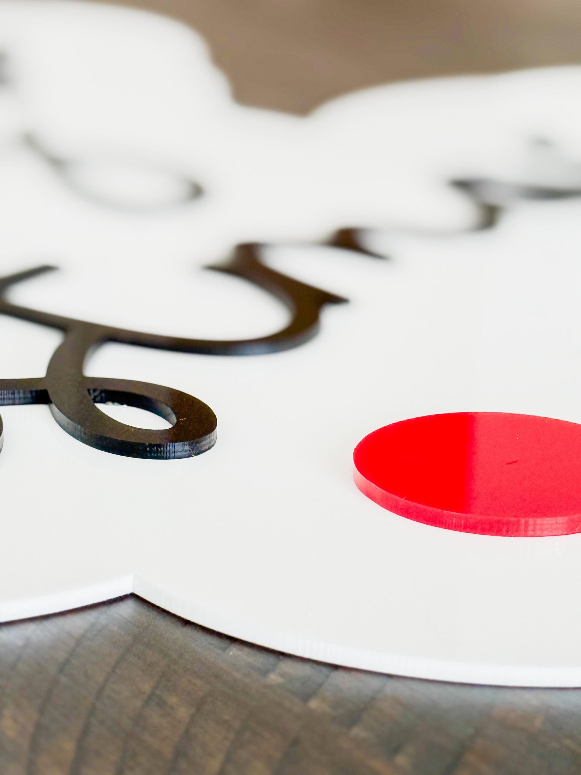 Acrylic “Merry Christmas” Sign – Holiday Decor – Red Nose Reindeer Christmas Sign – Luxe Holiday Wall Decor