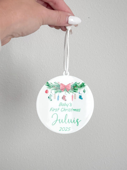 Baby's First Christmas Ornament Gift | Baby’s 1st Ornament | Customizable Acrylic Keepsake