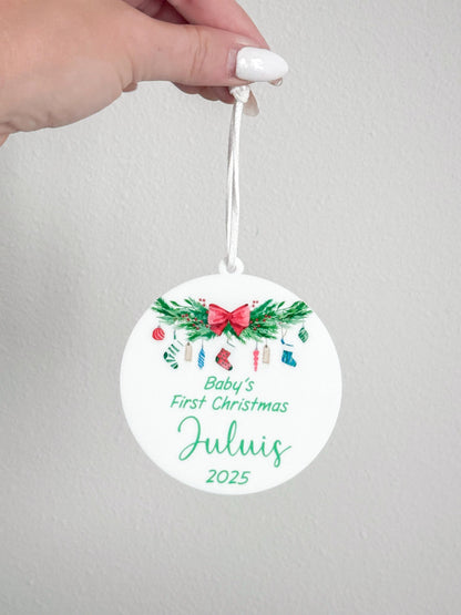 Baby's First Christmas Ornament Gift | Baby’s 1st Ornament | Customizable Acrylic Keepsake