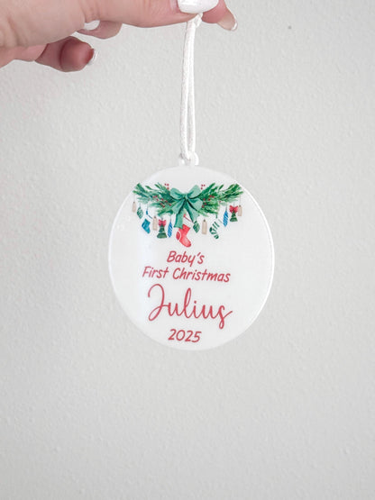 Baby's First Christmas Ornament Gift | Baby’s 1st Ornament | Customizable Acrylic Keepsake