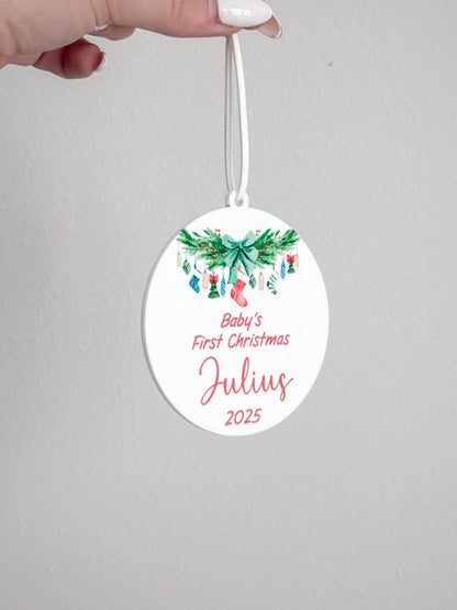 Baby's First Christmas Ornament Gift | Baby’s 1st Ornament | Customizable Acrylic Keepsake
