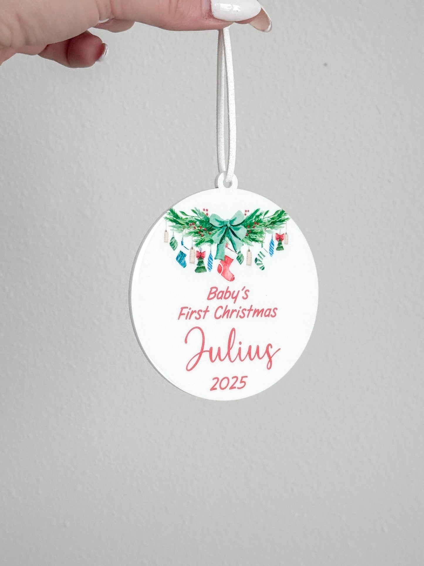 Baby's First Christmas Ornament Gift | Baby’s 1st Ornament | Customizable Acrylic Keepsake