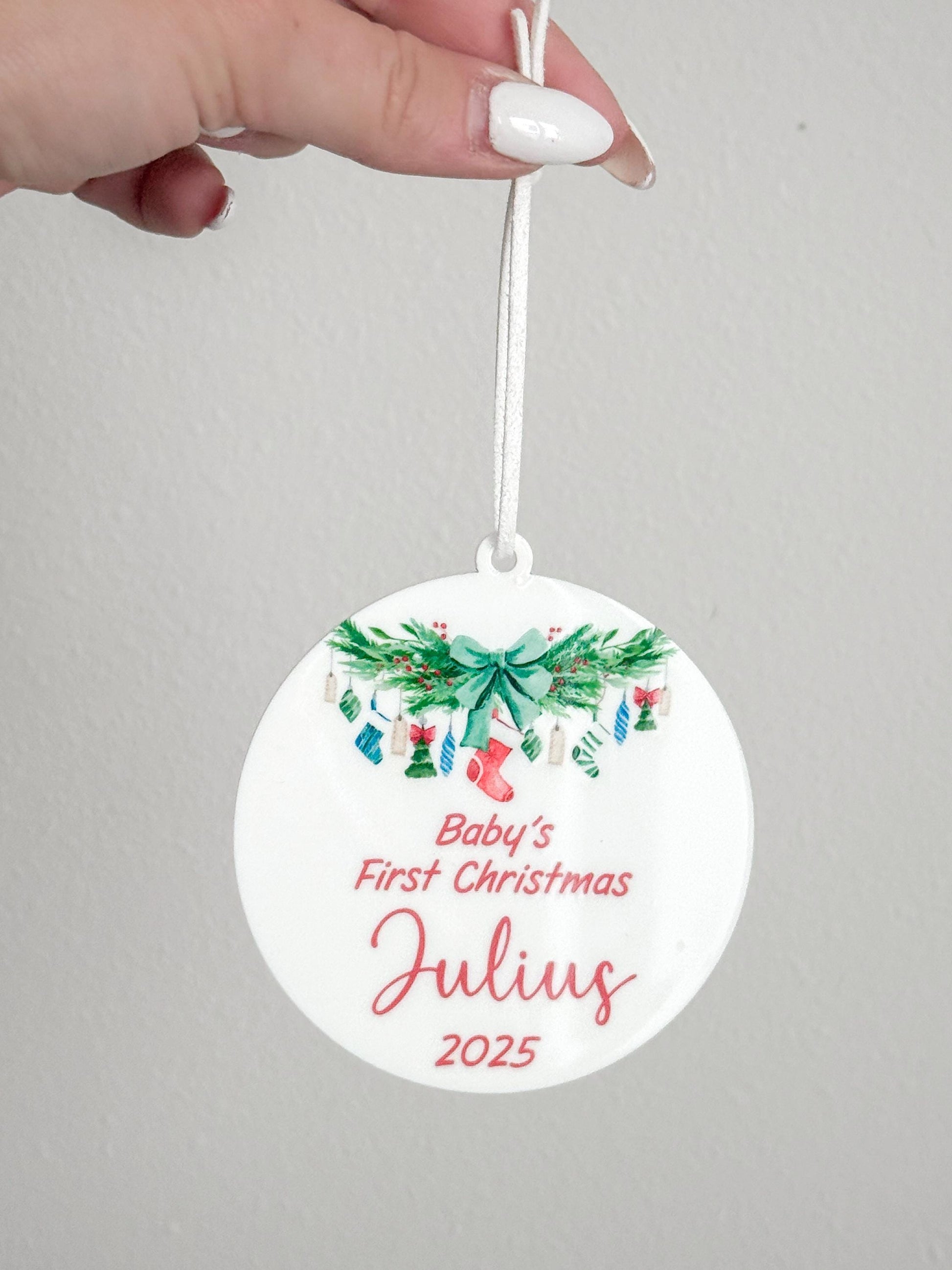 Baby's First Christmas Ornament Gift | Baby’s 1st Ornament | Customizable Acrylic Keepsake