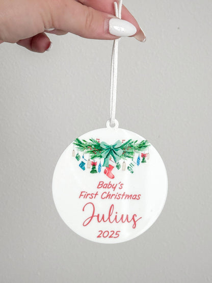 Baby's First Christmas Ornament Gift | Baby’s 1st Ornament | Customizable Acrylic Keepsake