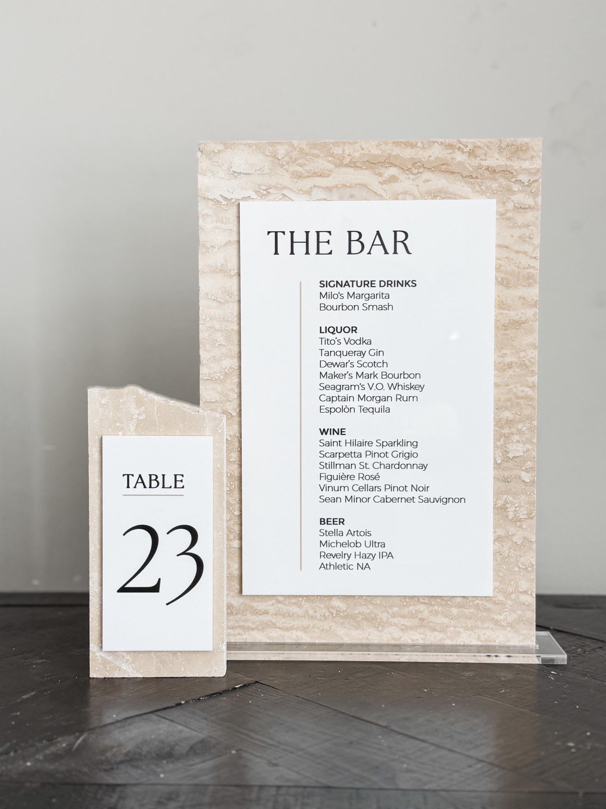 Luxury Travertine Table Numbers | Stone Wedding Table Sign | Modern Reception Decor | Neutral Minimalist Table Number Blocks