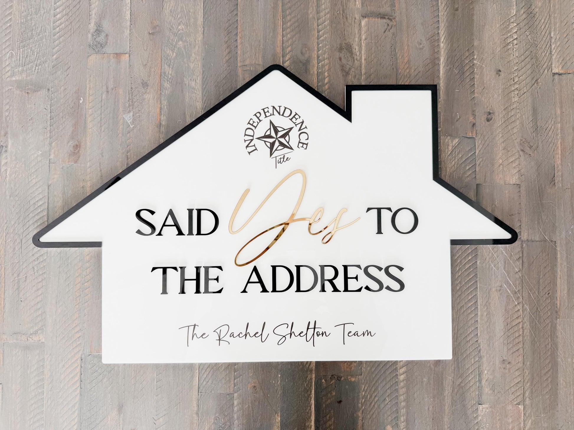 Personalized Realtor Sign with Logo | Say Yes to the Address | Closing Realty | House Sold Acrylic | Closing Prop | Realtor Gift Sold