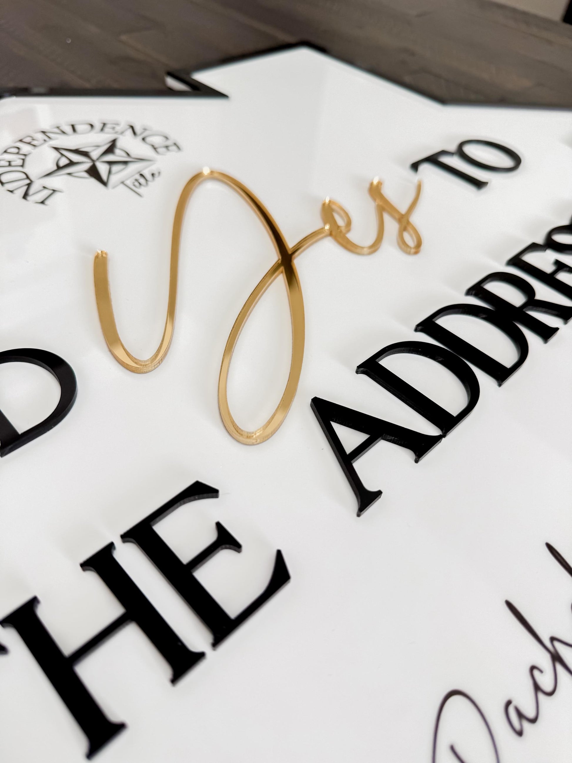 Personalized Realtor Sign with Logo | Say Yes to the Address | Closing Realty | House Sold Acrylic | Closing Prop | Realtor Gift Sold