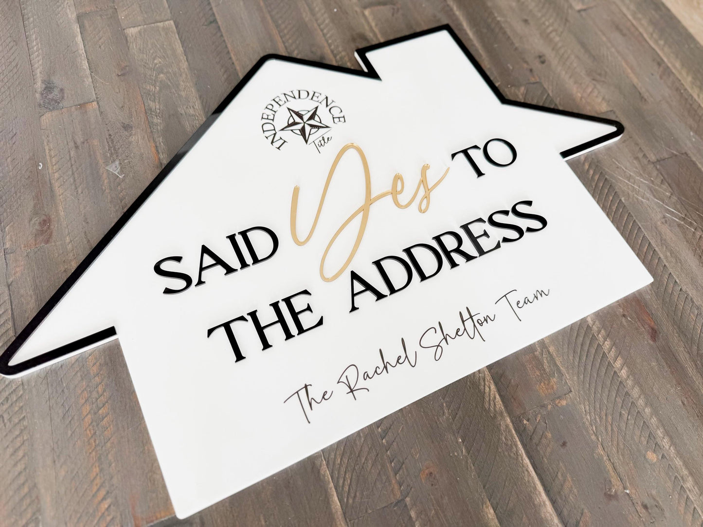 Personalized Realtor Sign with Logo | Say Yes to the Address | Closing Realty | House Sold Acrylic | Closing Prop | Realtor Gift Sold
