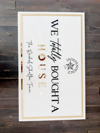 Personalized Realtor Sign with Logo | Say yes to the address | Closing Realty | House Sold Acrylic | Closing Prop | Realtor Gift Sold