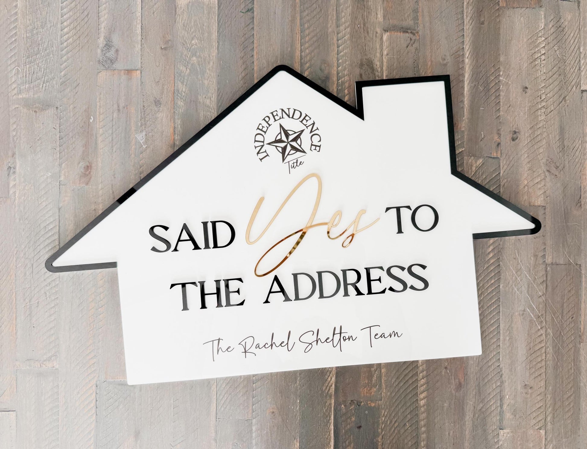 Personalized Realtor Sign with Logo | Say Yes to the Address | Closing Realty | House Sold Acrylic | Closing Prop | Realtor Gift Sold