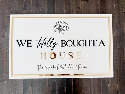 Personalized Realtor Sign with Logo | Say yes to the address | Closing Realty | House Sold Acrylic | Closing Prop | Realtor Gift Sold