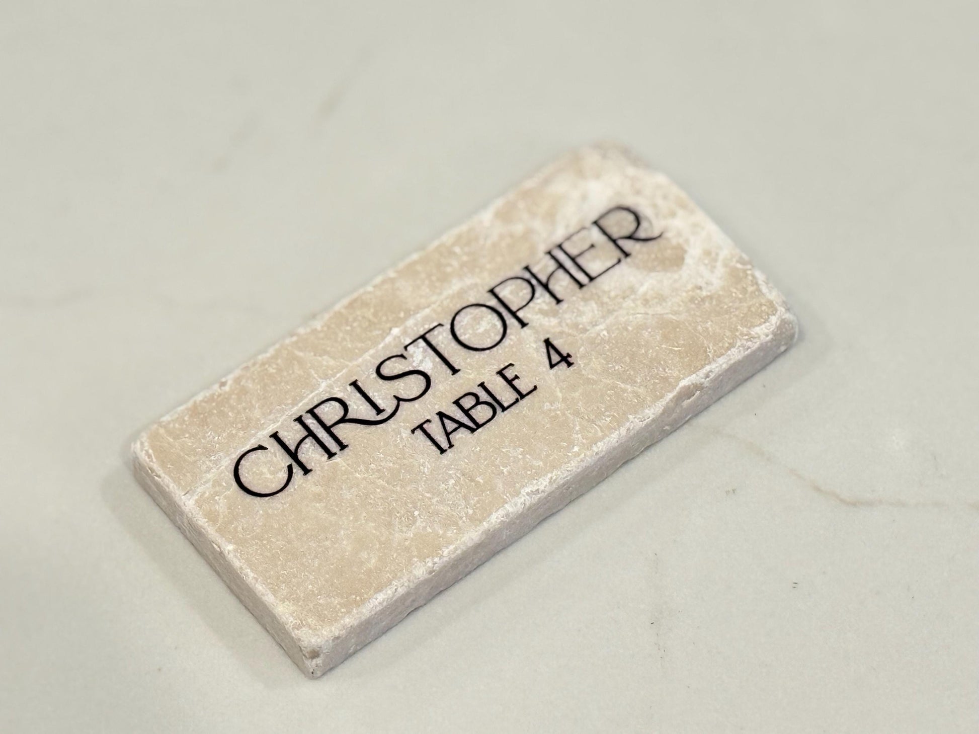 Travertine Stone Place Card