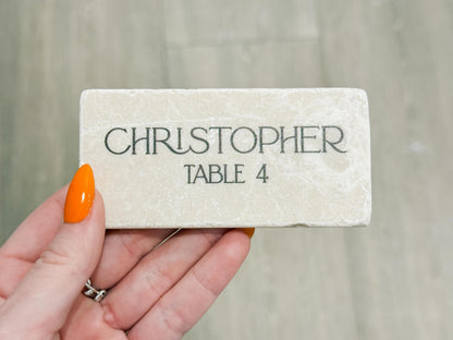 Travertine Stone Place Card