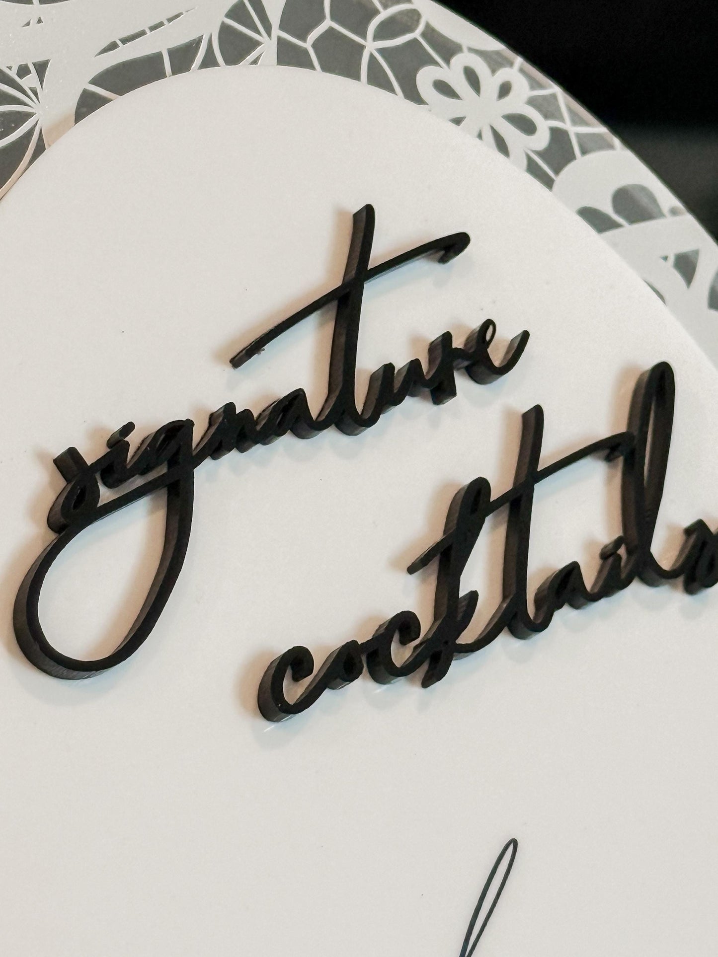 Floral Lace Signature Cocktails Sign