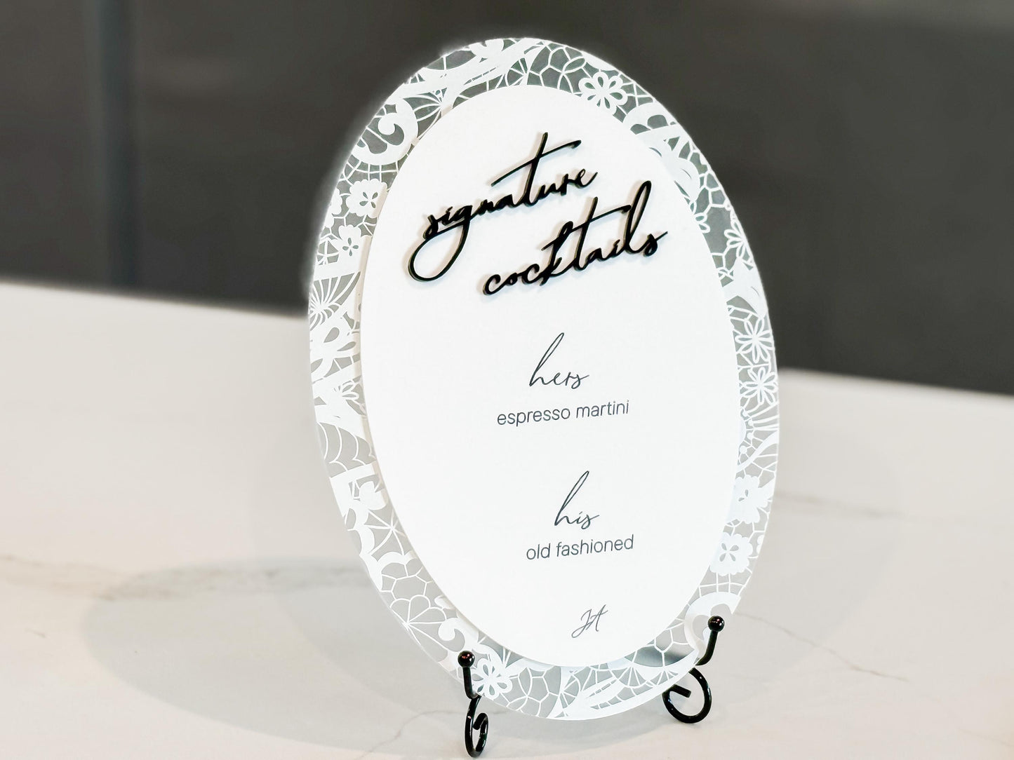 Floral Lace Signature Cocktails Sign