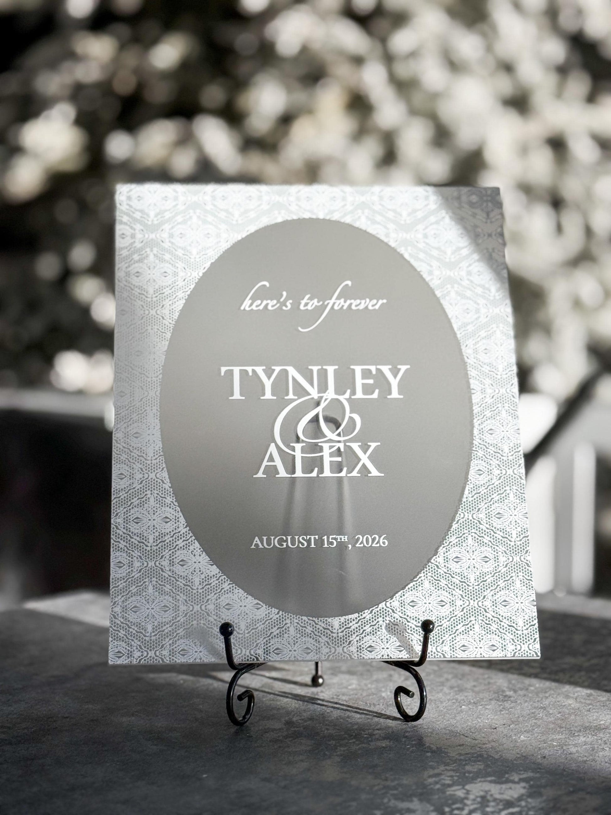 Personalized Wedding Welcome Sign | Acrylic Lace Wedding Sign | Modern Wedding Decor | Custom Couple Name Sign | Engagement Sign