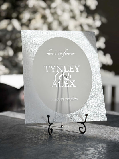 Personalized Wedding Welcome Sign | Acrylic Lace Wedding Sign | Modern Wedding Decor | Custom Couple Name Sign | Engagement Sign