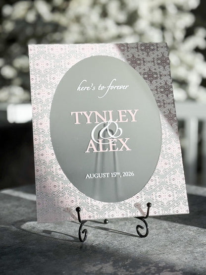 Personalized Wedding Welcome Sign | Acrylic Lace Wedding Sign | Modern Wedding Decor | Custom Couple Name Sign | Engagement Sign