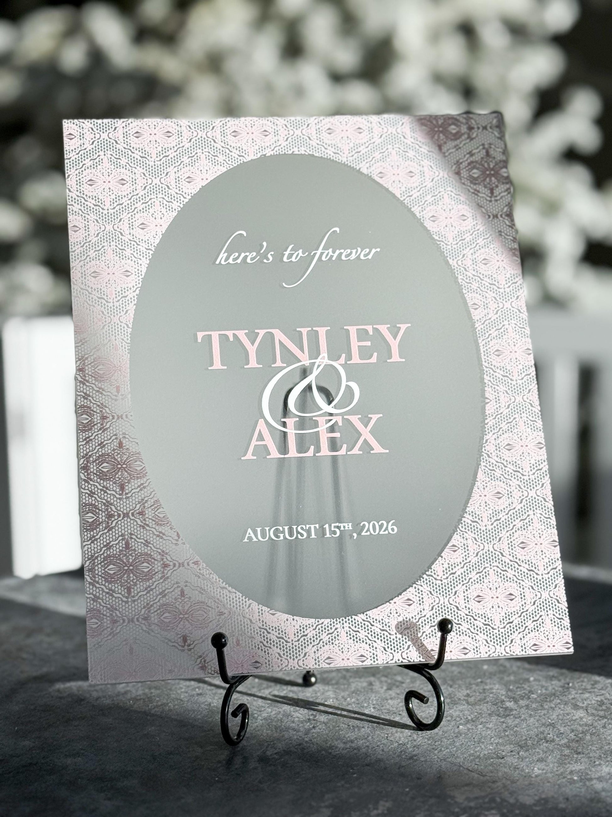 Personalized Wedding Welcome Sign | Acrylic Lace Wedding Sign | Modern Wedding Decor | Custom Couple Name Sign | Engagement Sign