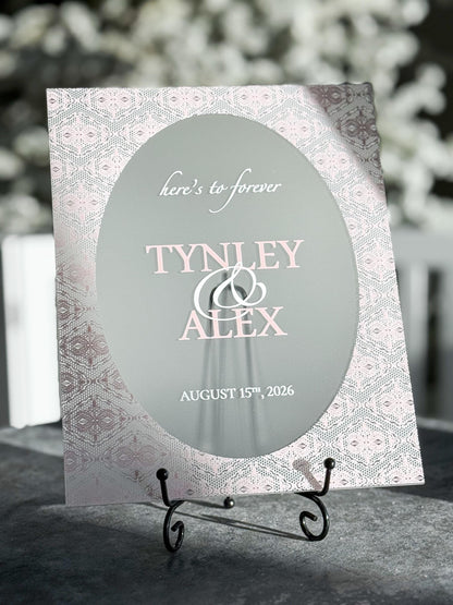 Personalized Wedding Welcome Sign | Acrylic Lace Wedding Sign | Modern Wedding Decor | Custom Couple Name Sign | Engagement Sign