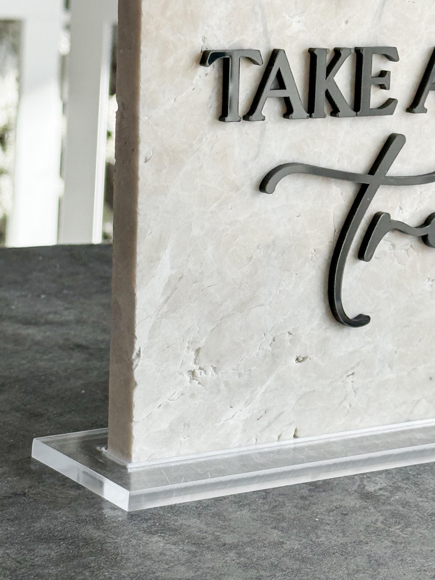 Marble 3D Love Is Sweet Take a Treat Sign | Wedding Dessert Table Sign | Modern Wedding Decor | Favor Sign | Gold Mirror Acrylic