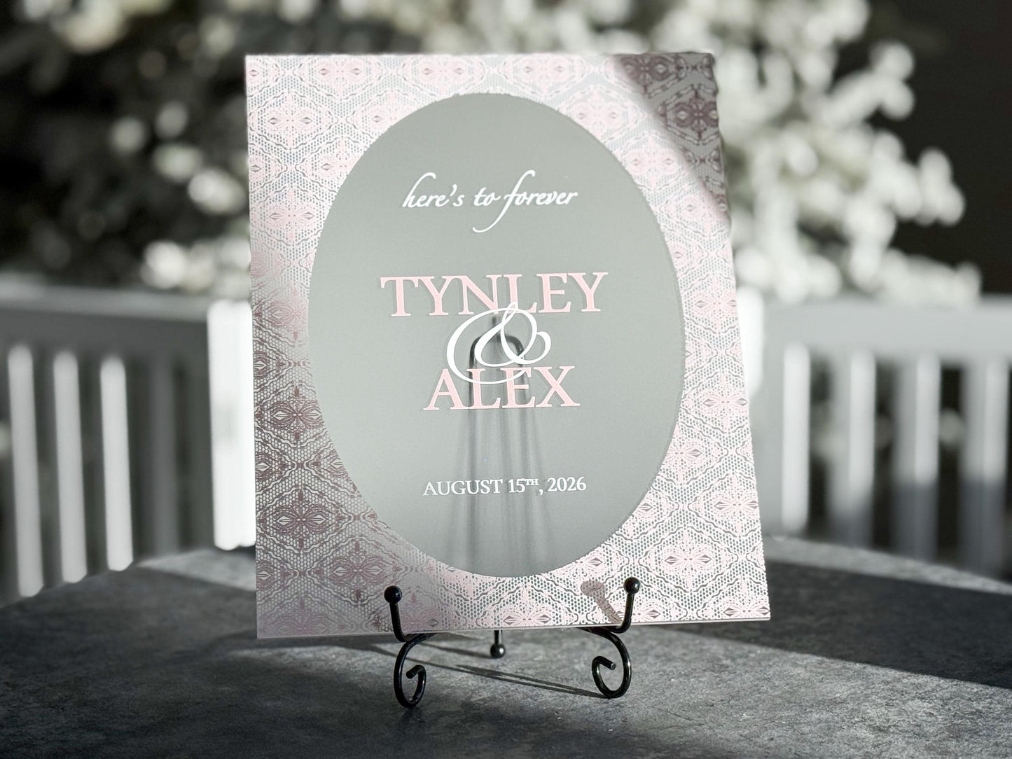 Personalized Wedding Welcome Sign | Acrylic Lace Wedding Sign | Modern Wedding Decor | Custom Couple Name Sign | Engagement Sign