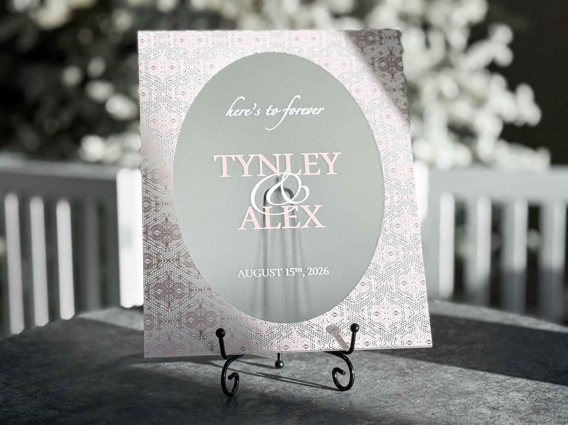 Personalized Wedding Welcome Sign | Acrylic Lace Wedding Sign | Modern Wedding Decor | Custom Couple Name Sign | Engagement Sign