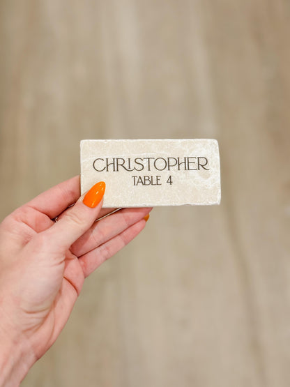 Travertine Stone Place Card