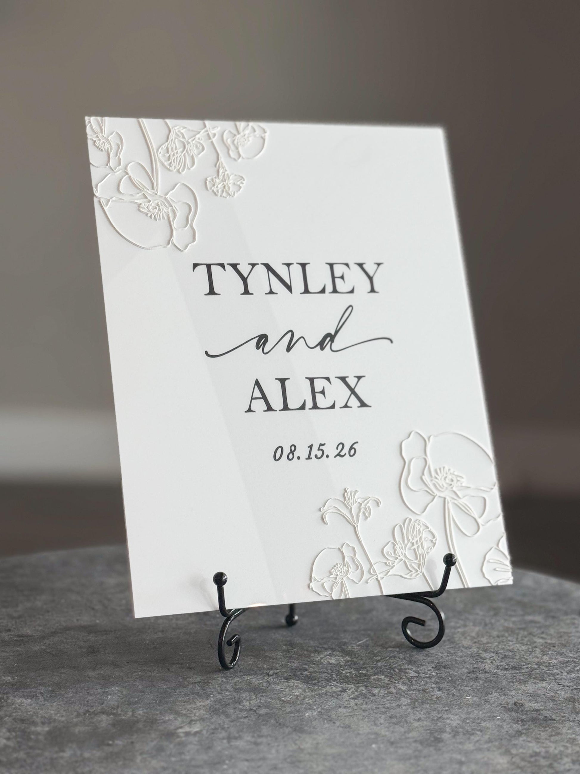 Personalized Wedding Welcome Sign | Acrylic Floral Wedding Sign | Modern Wedding Decor | Custom Couple Name Sign | Engagement Sign