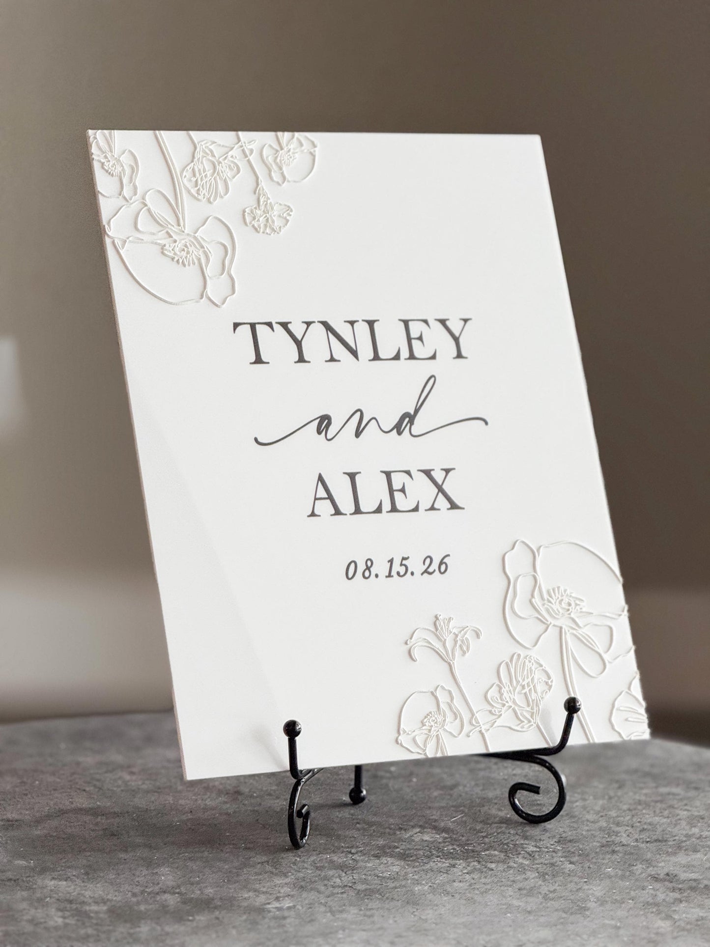 Personalized Wedding Welcome Sign | Acrylic Floral Wedding Sign | Modern Wedding Decor | Custom Couple Name Sign | Engagement Sign