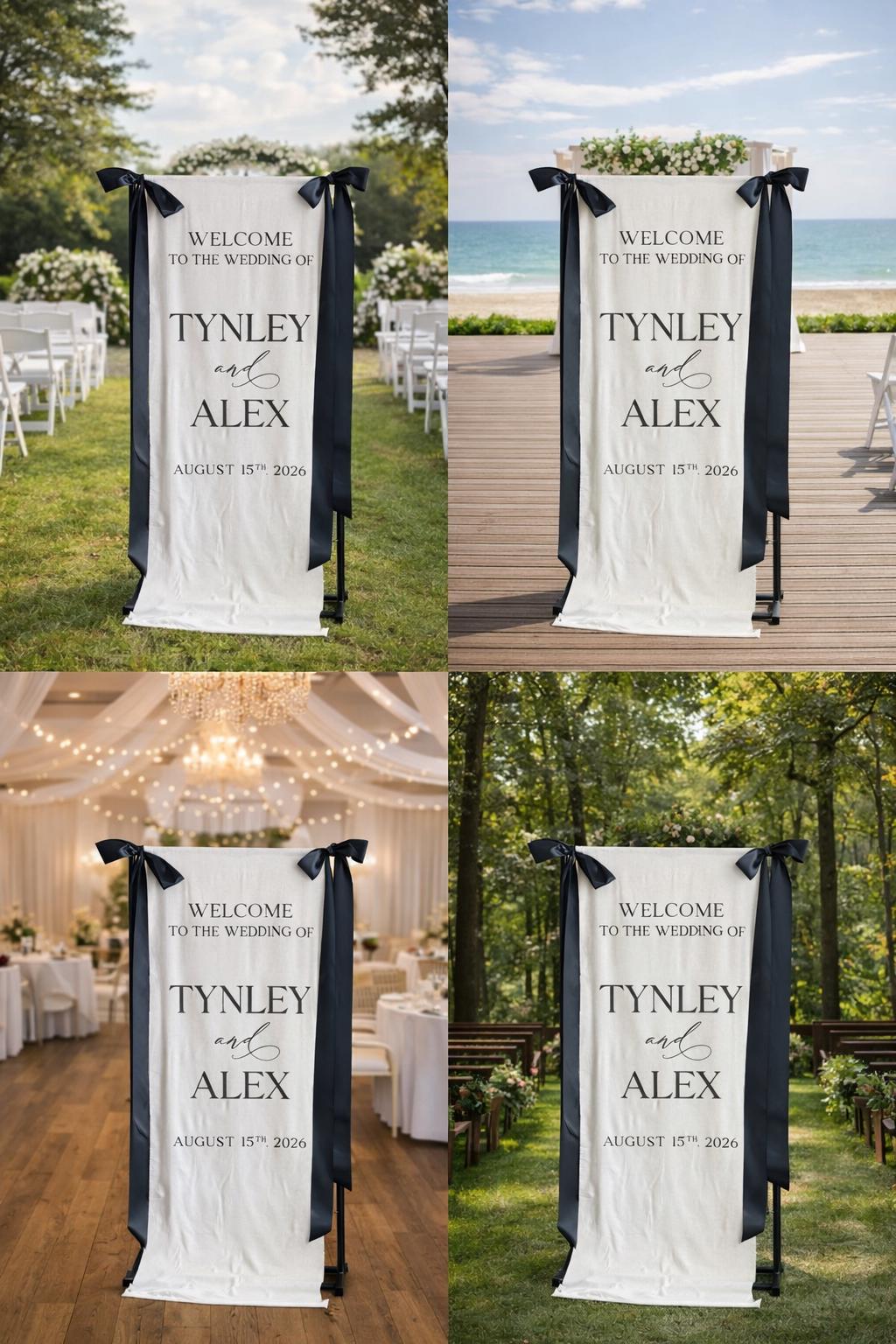 Fabric Wedding Welcome Sign