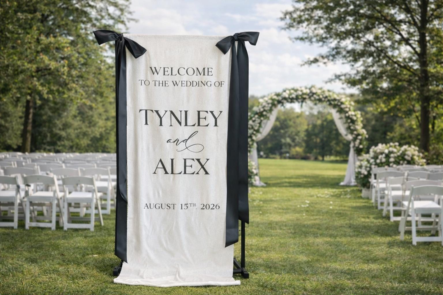 Fabric Wedding Welcome Sign